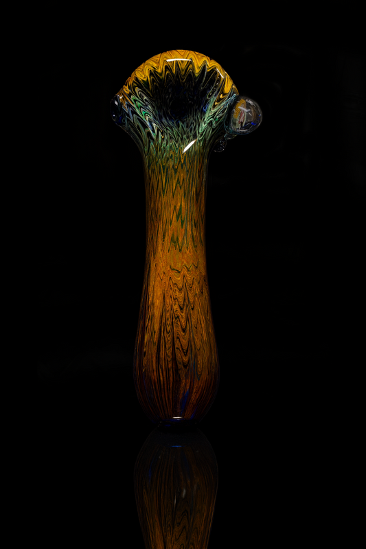 Virgin Mary gold/silver fume wrap & rake pipe