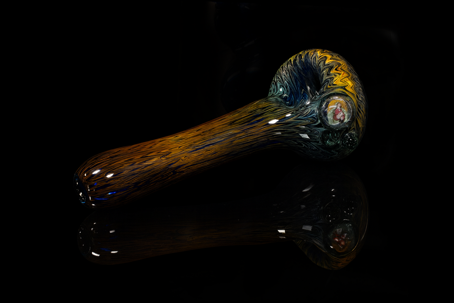 Virgin Mary gold/silver fume wrap & rake pipe