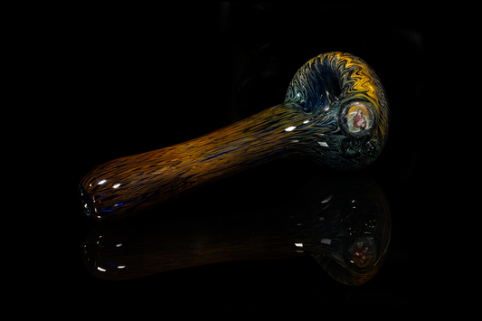 Virgin Mary gold/silver fume wrap & rake pipe